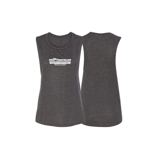 Women's Sleeveless Tank - Dark Heather Gray