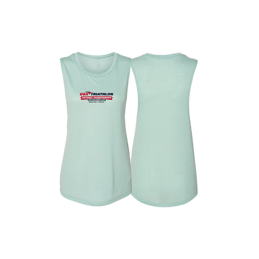 Women's Sleeveless Tank - Dusty Blue